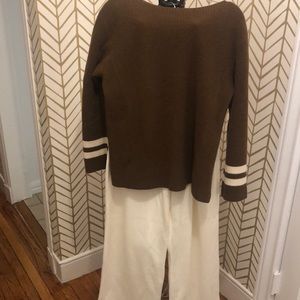 JCrew Rich brown boat neck sweater